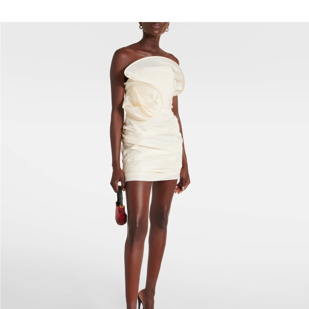 Magda Butrym Cream Strapless Mini Dress